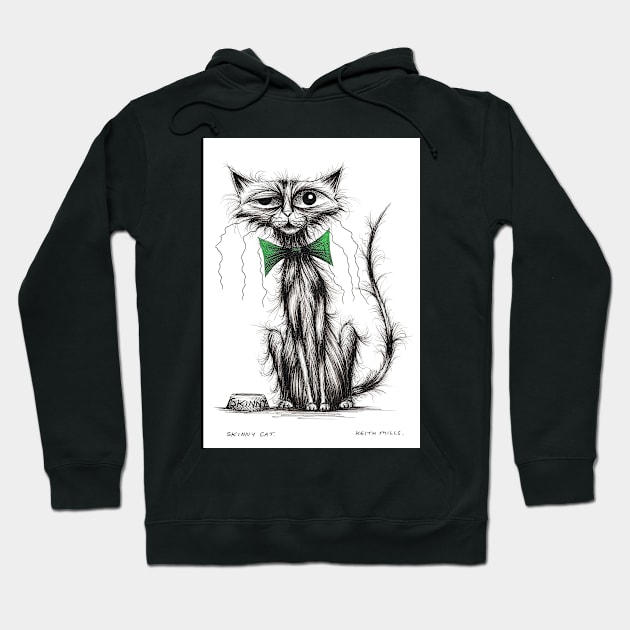 Skinny cat Hoodie by Keith Mills